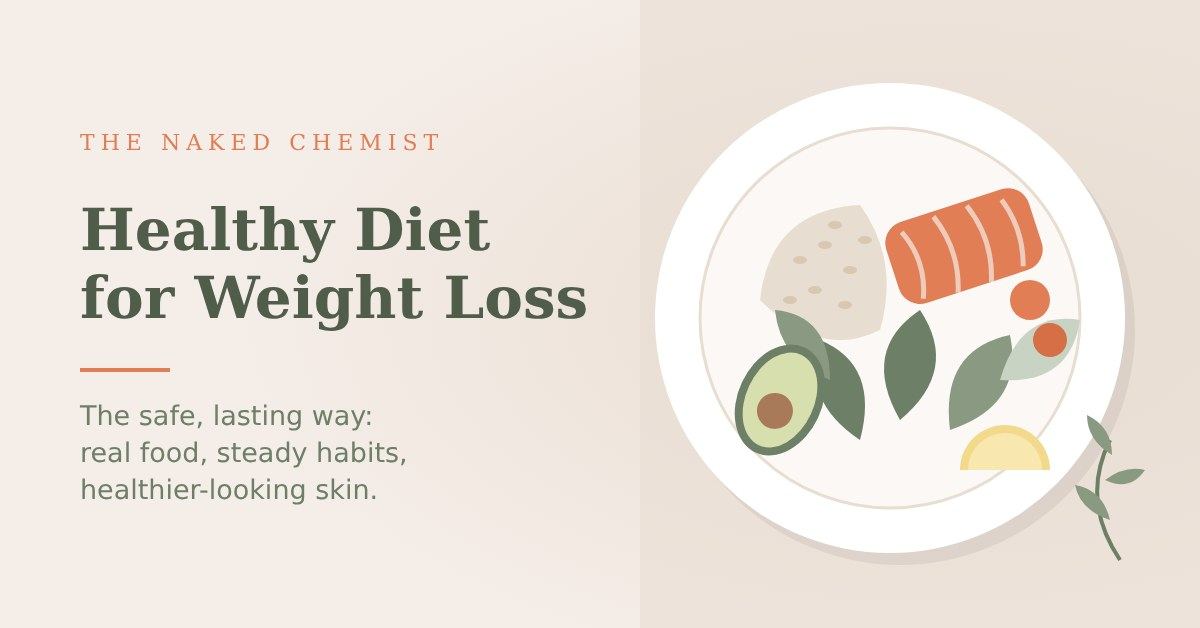 Healthy diet for weight loss with salmon, whole grains, greens and avocado